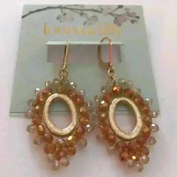 Lonna & Lilly new Gold Tone Open Oval Earrings - Picture 5 of 8